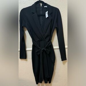 Charlotte Russe Y2K Black Fitted Biker Short Romper One Piece Size Small